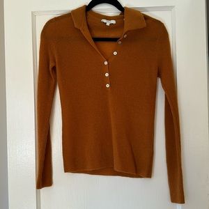 VINCE
Ribbed Mohair & Wool Blend Polo Sweater